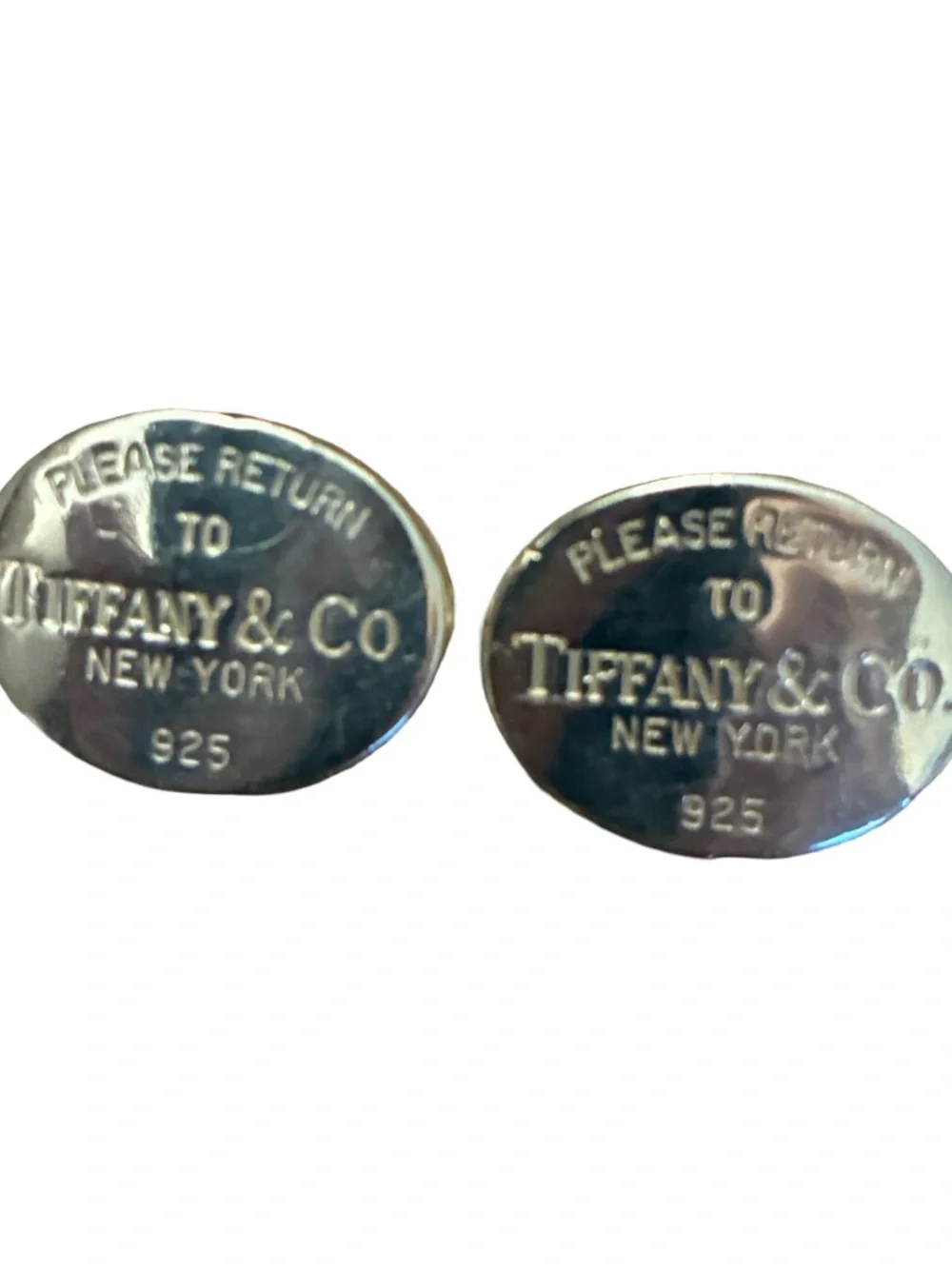 Tiffany & Co Sterling Silver 925 Oval Cufflinks   Please Return to NY